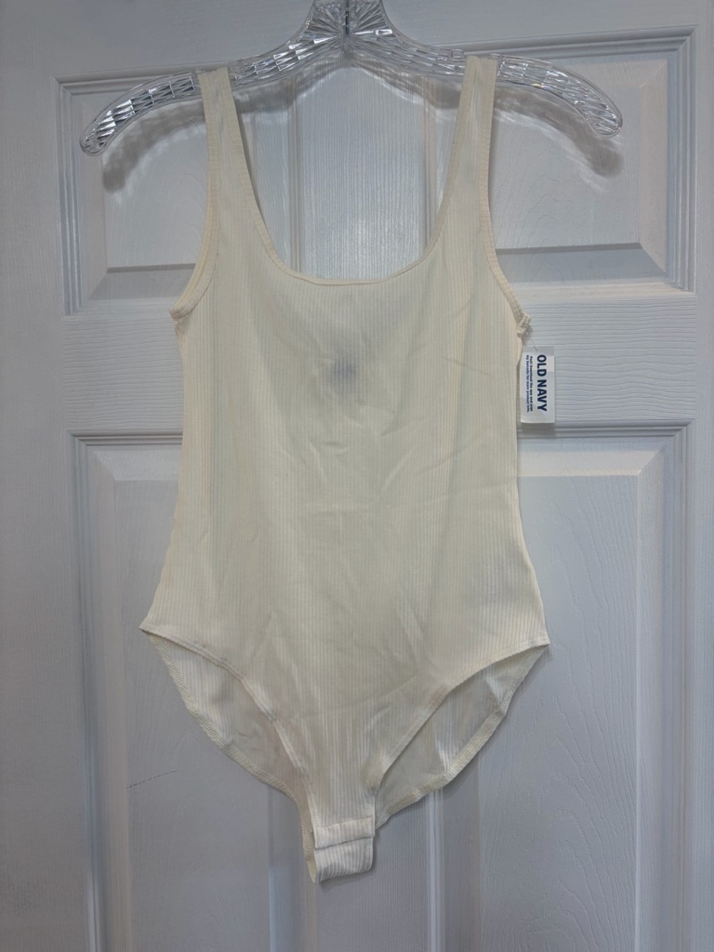 Old Navy Cream Ribbed Scoop-Neck Bodysuit NWT